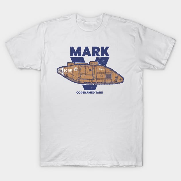 MARK V LANDSHIP - WW1 Tank T-Shirt by Distant War